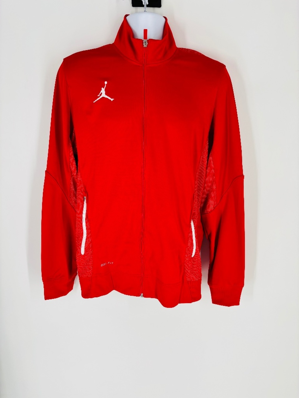NWT Nike Jordan Dri-Fit Track Performance Full Zip Jacket Red / White Size: M